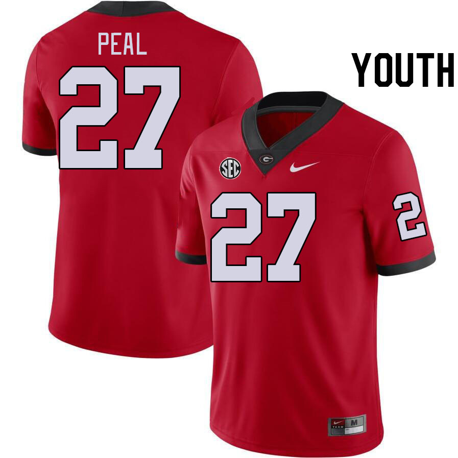 Youth #27 Chris Peal Georgia Bulldogs College Football Jerseys Stitched-Red